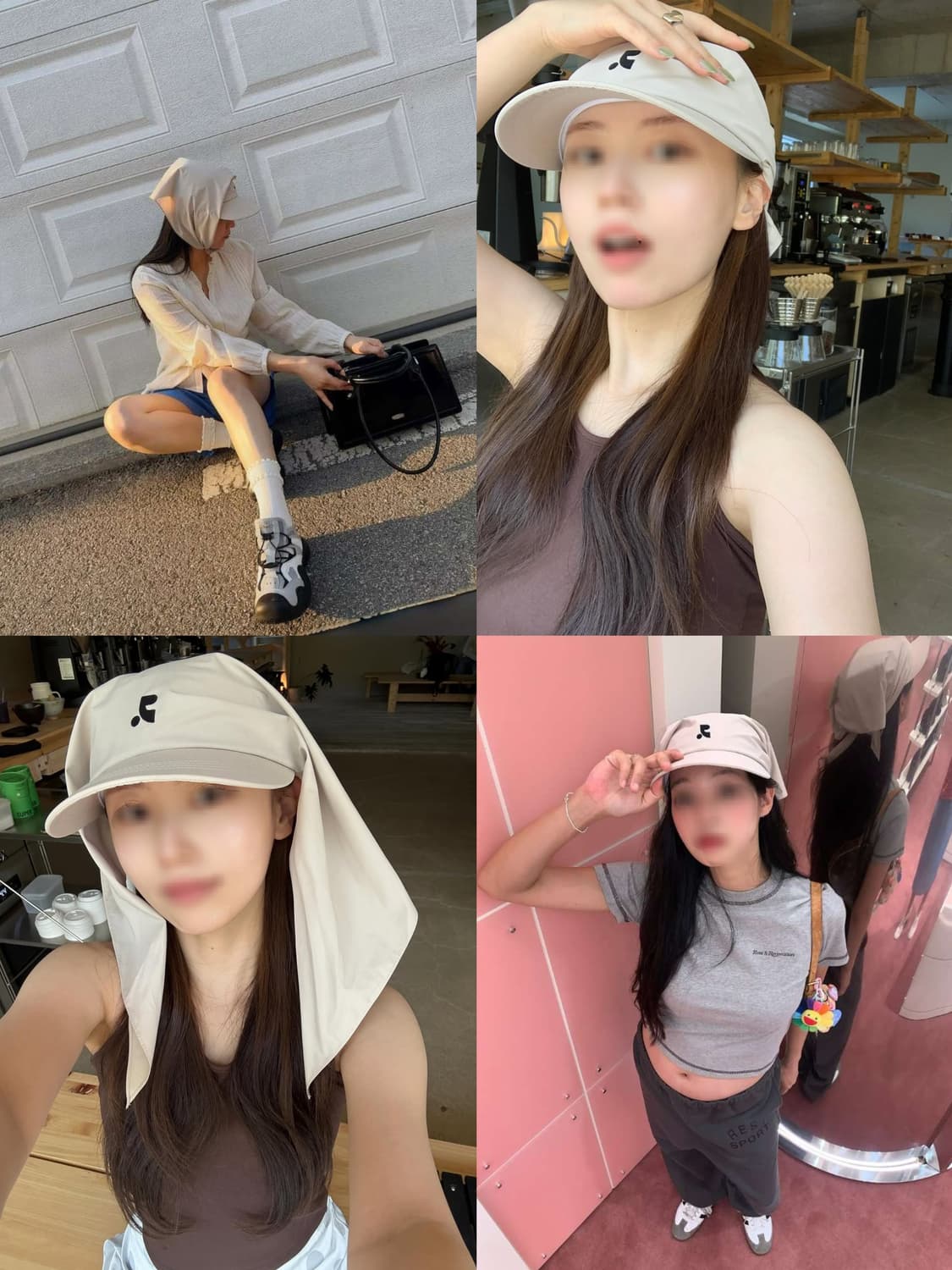 베이지 귀요미 레스트앤레크레이션 스카프캡 볼캡 모자  상품이미지3