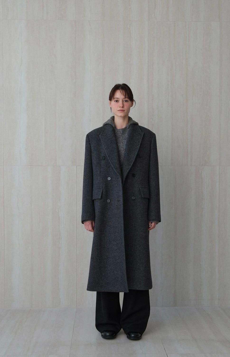 새상품)) 르 울 클래식 더블 브레스티드 코트  상품이미지1