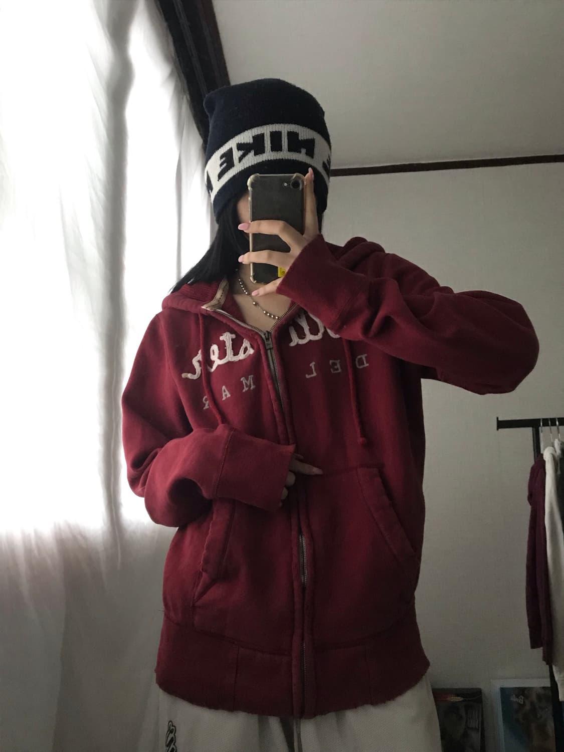 홀리스터 버건디 후드집업 상품이미지1