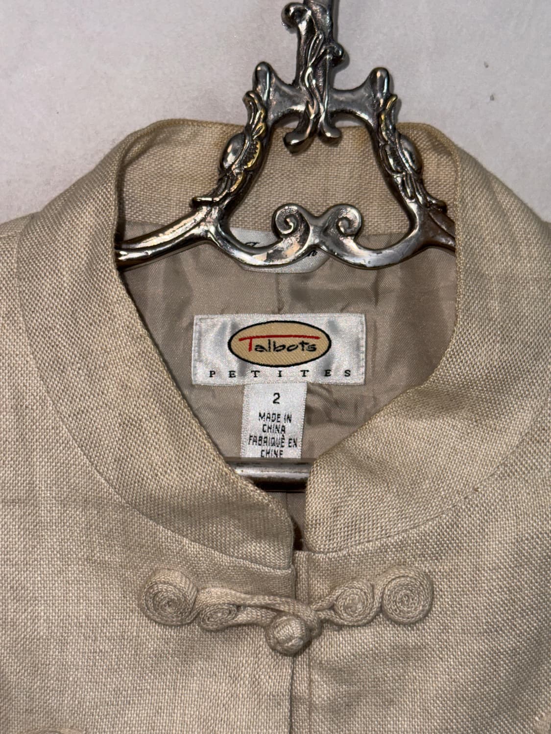 Talbots ivory linen oriental button jk 상품이미지5