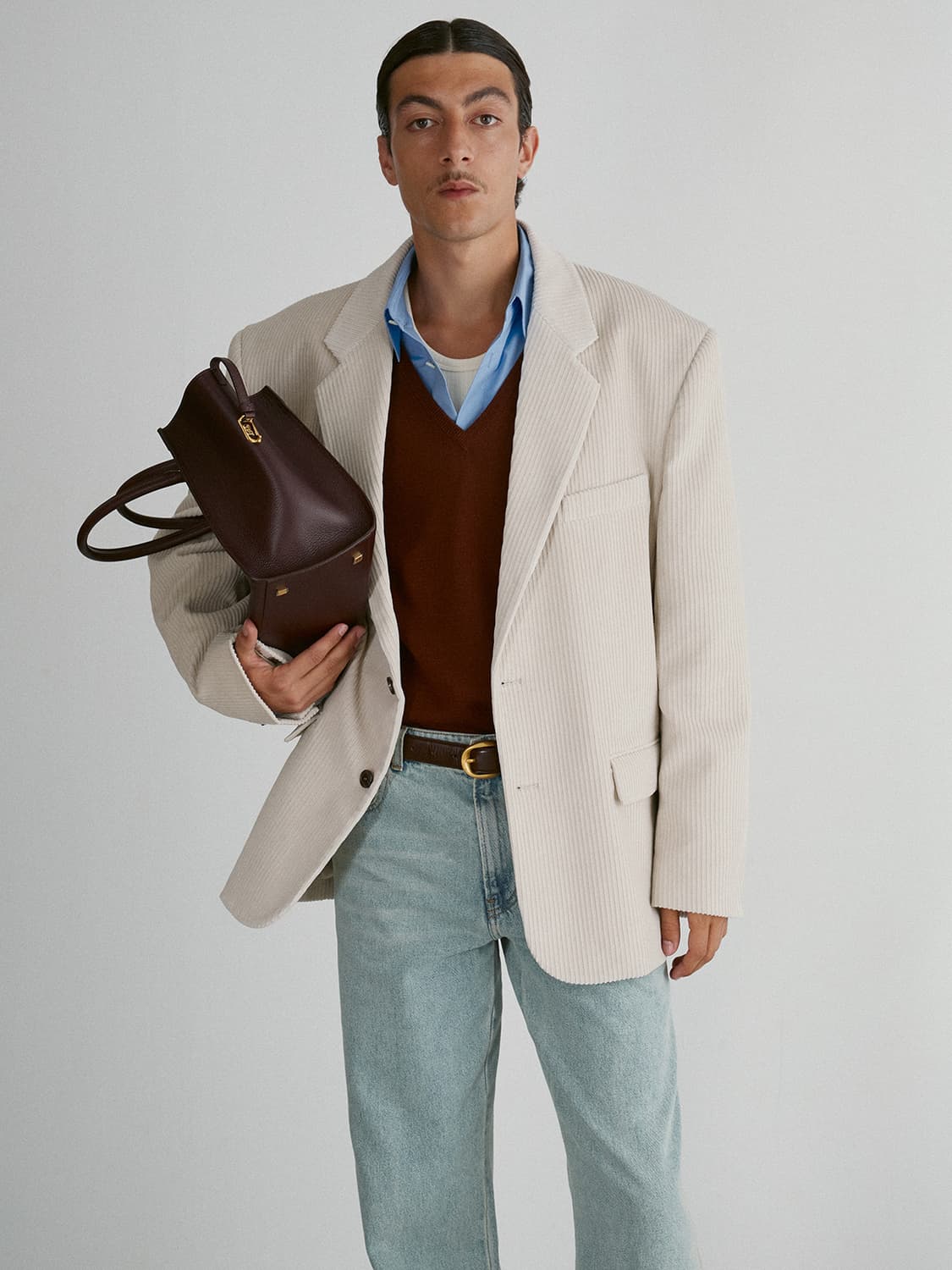 렉토 24FW 코듀로이 싱글 브레스티드 자켓 세피아 베이지 상품이미지1