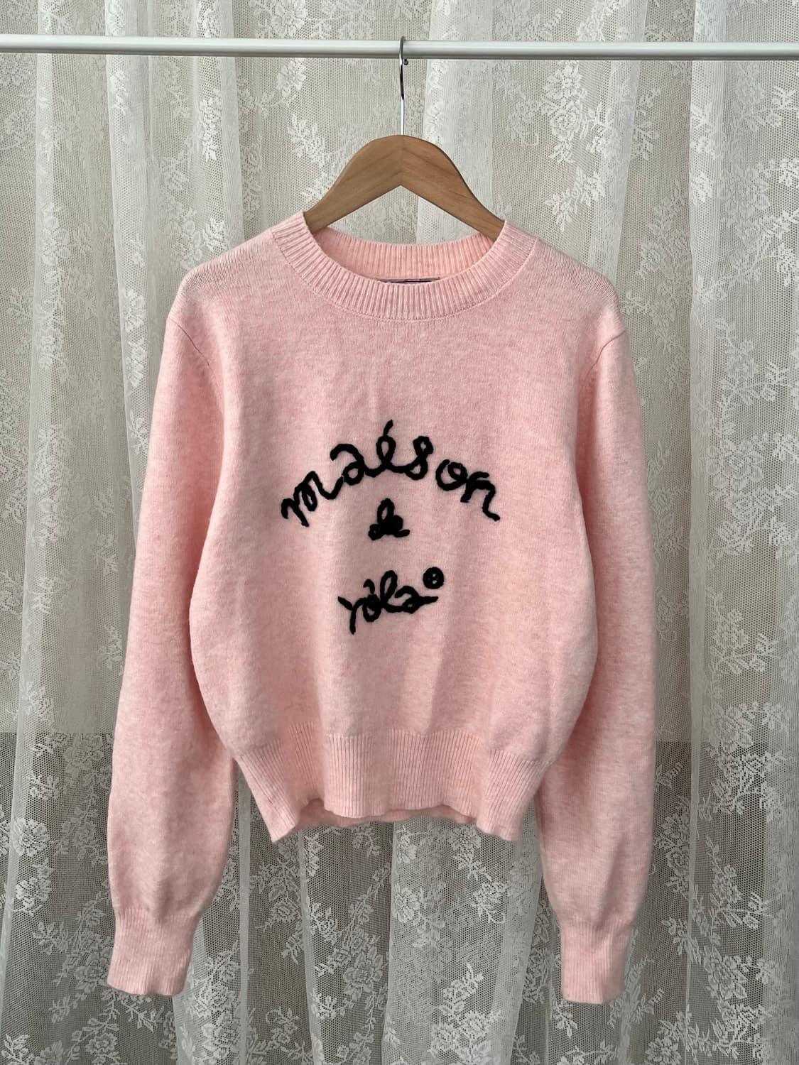 F) 로라로라 엠브리오더리 니트 핑크 상품이미지1