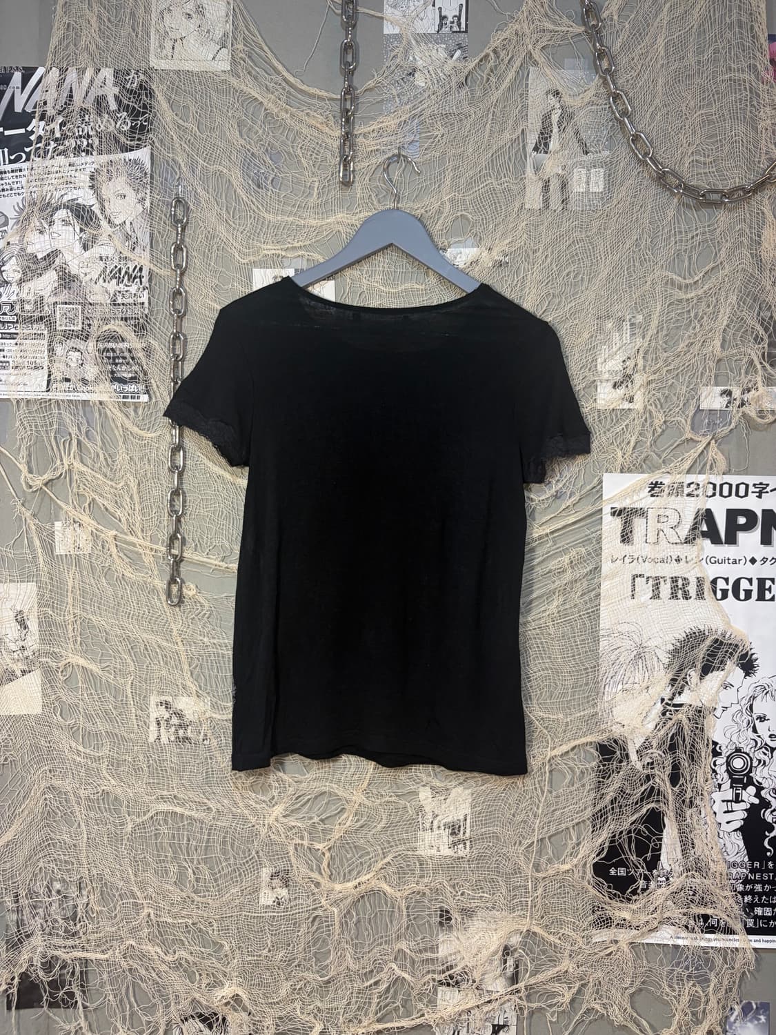 Gothic cubic skull lace T-shirt 상품이미지7