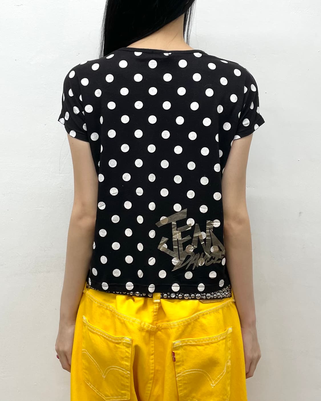 Gold Heart Dot Black T-Shirt  상품이미지3
