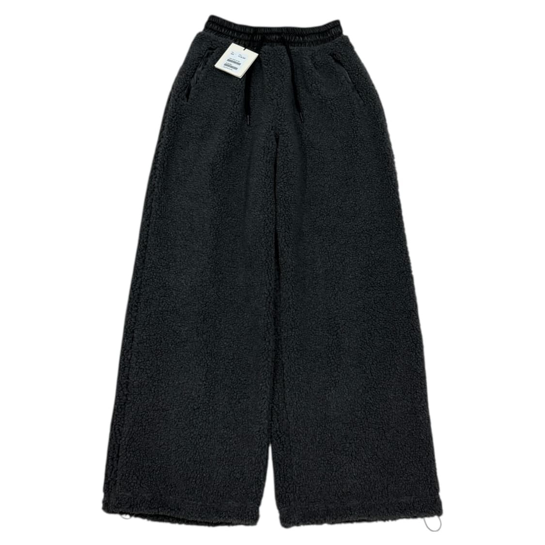 앳코너 플리스 후리스 뽀글이 스트링 팬츠 바지 차콜 그레이 상품이미지1