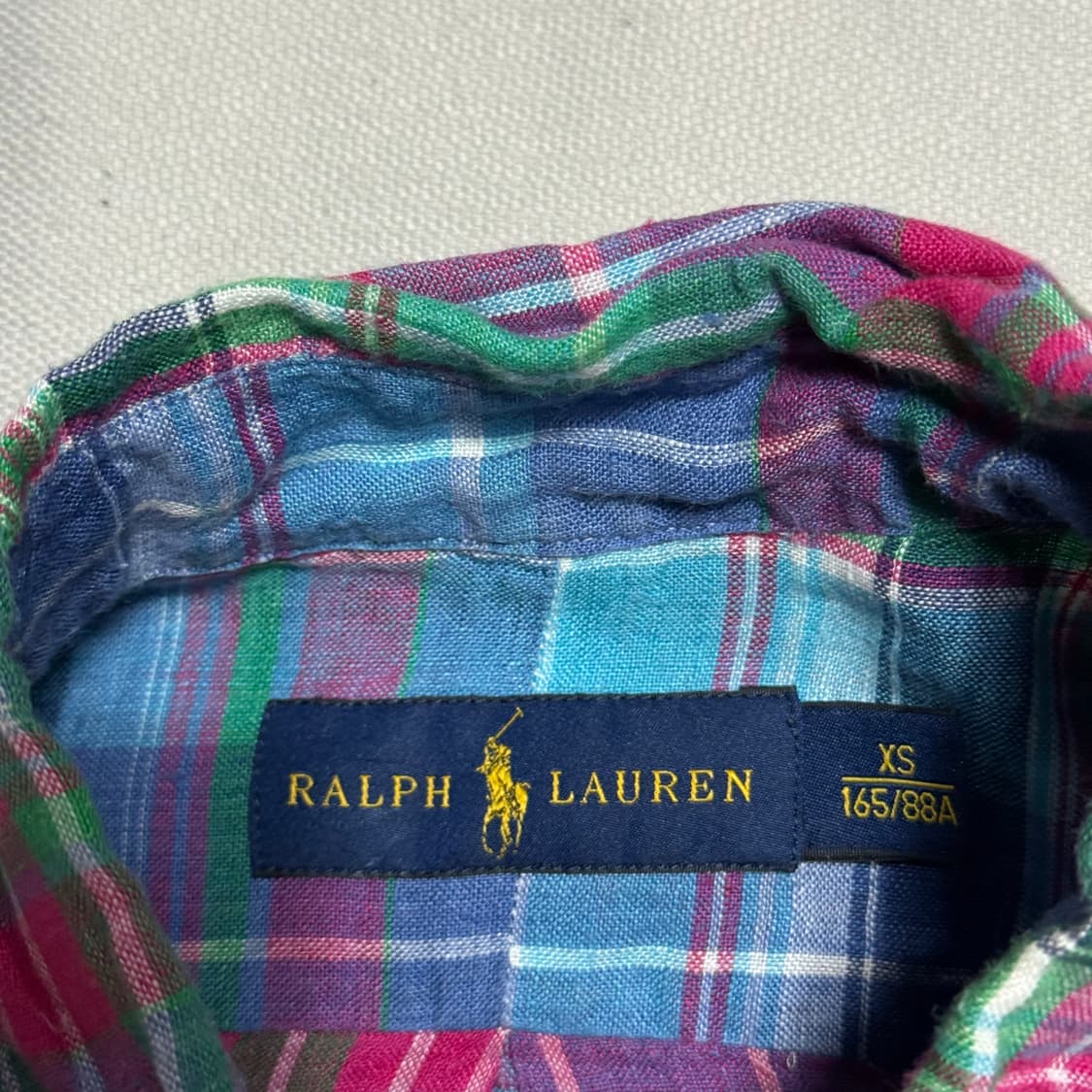 XS 폴로랄프로렌 린넨 체크셔츠 상품이미지4