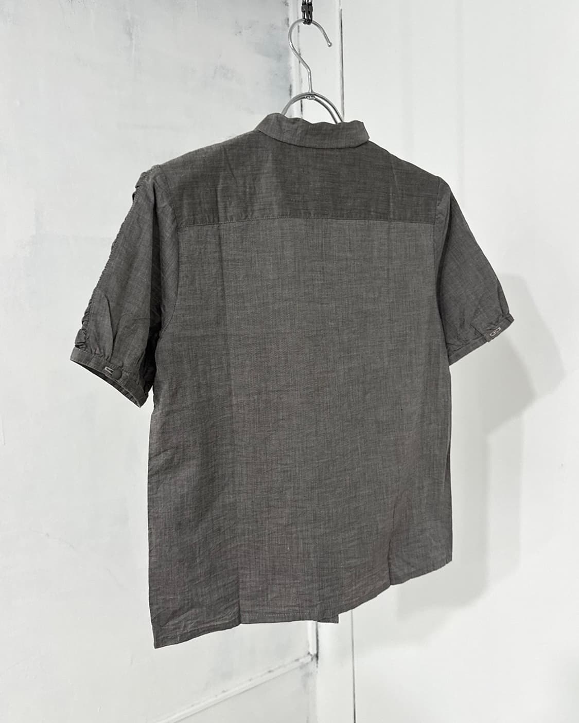 Grey Shirring Cotton Shirt 상품이미지9