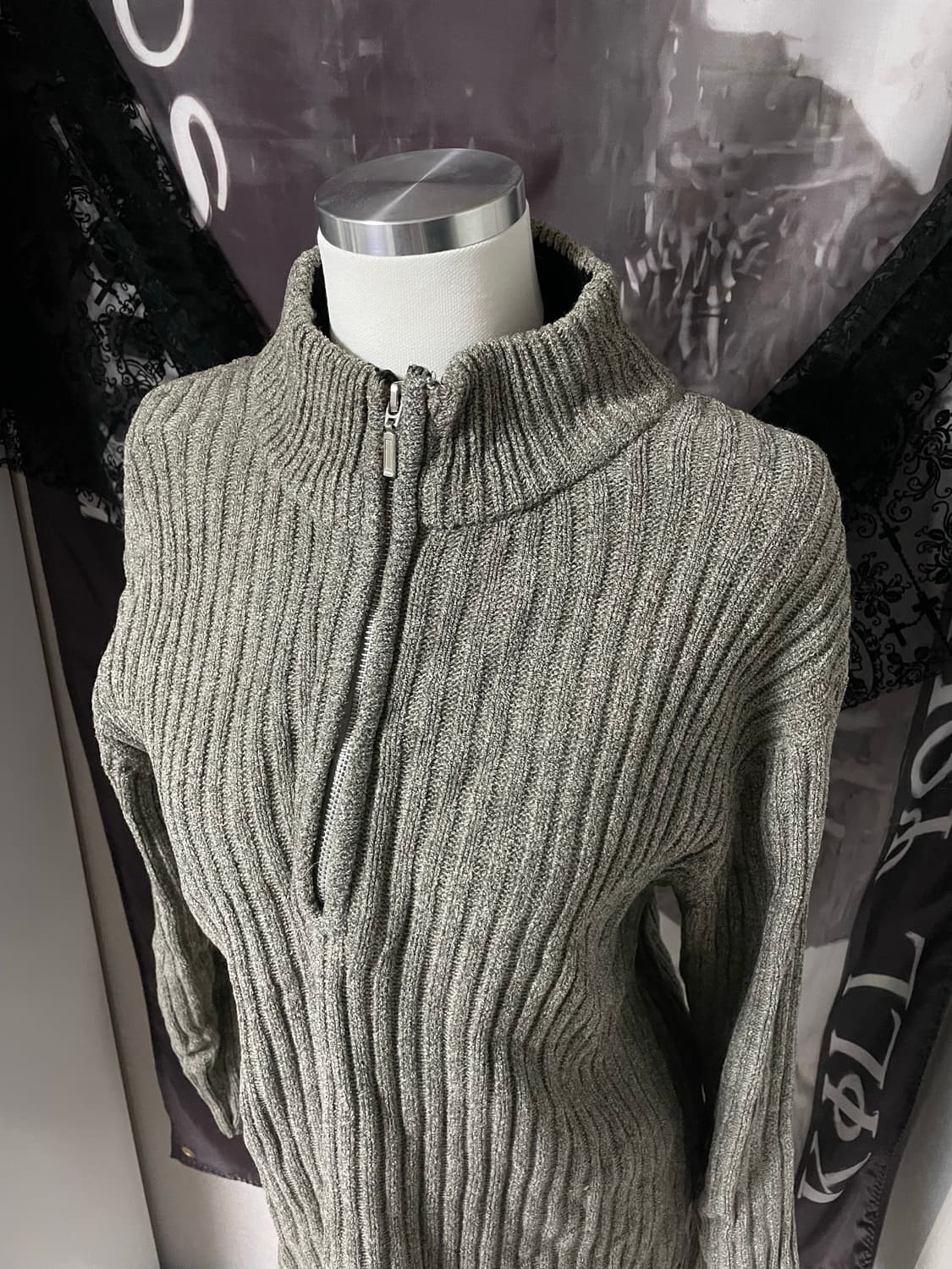 Half Zip-up Long Sleeve Knit 빈티지니트00유니섹스 상품이미지4