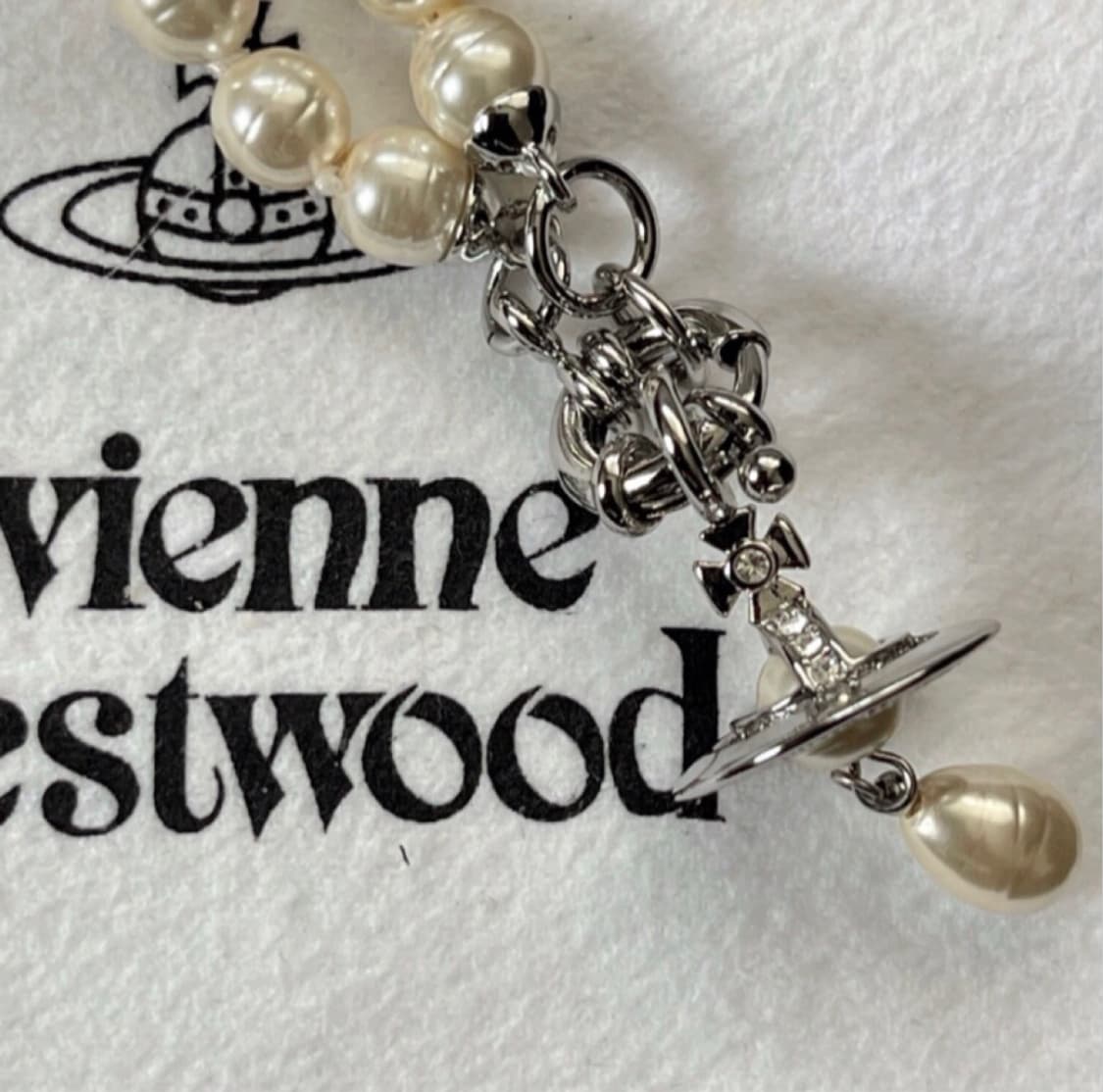 비비안웨스트우드 아카이브 진주 펄 레인드랍 orb 초커 목걸이 상품이미지2