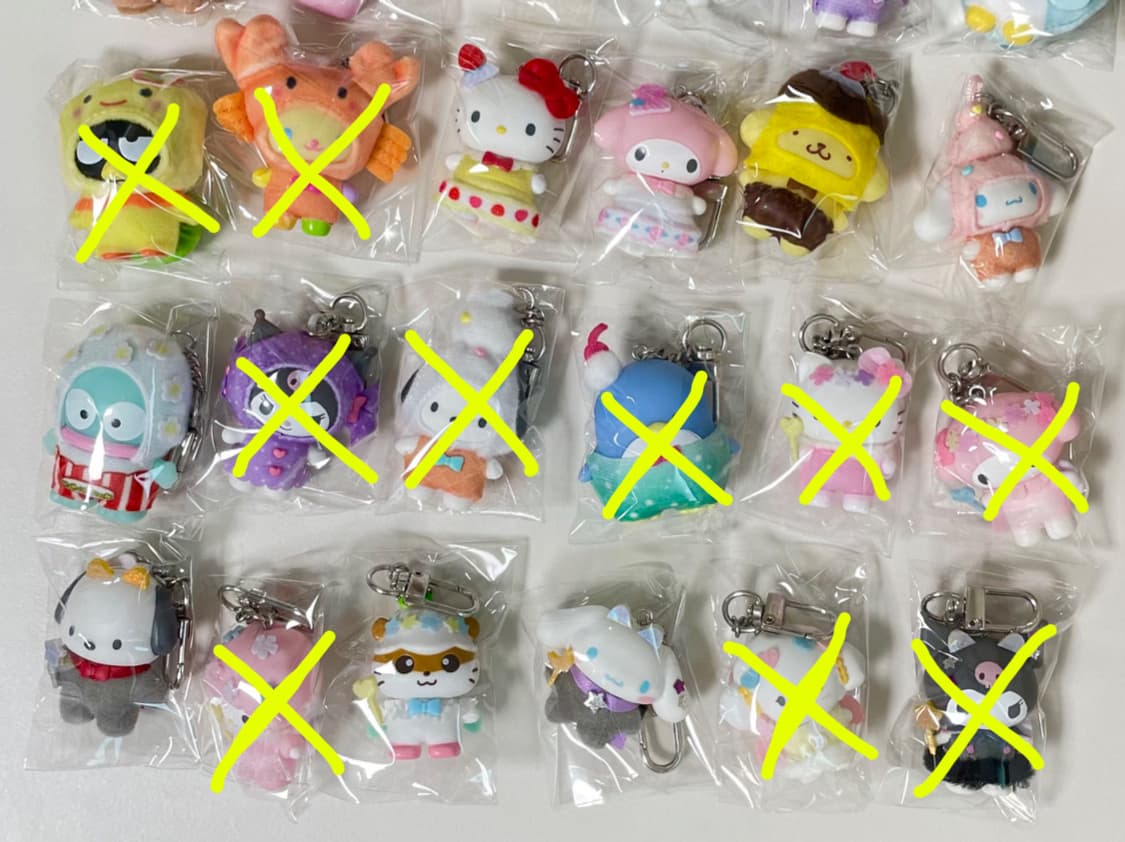 (7종 일괄) 산리오 치비토모 디저트 천사와악마 키티 마멜 시나모롤 포차 상품이미지1