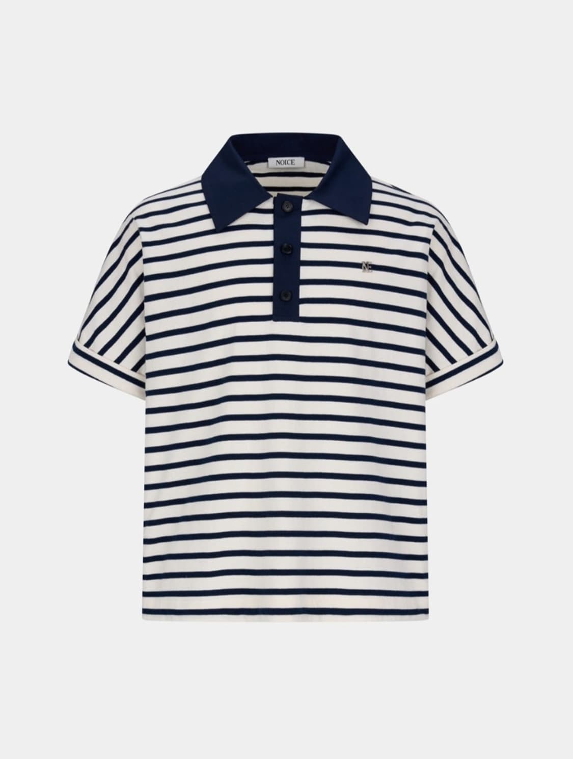 노이스 스트라이프 포플린 티셔츠 네이비 상품이미지2