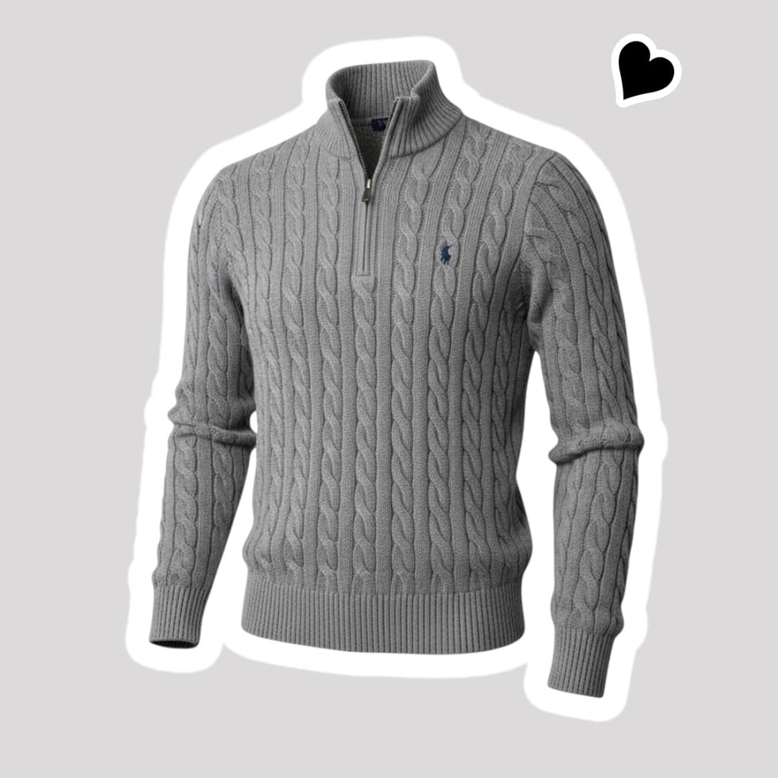 신형 폴로 랄프로렌 그레이 꽈배기 반집업니트 상품이미지1
