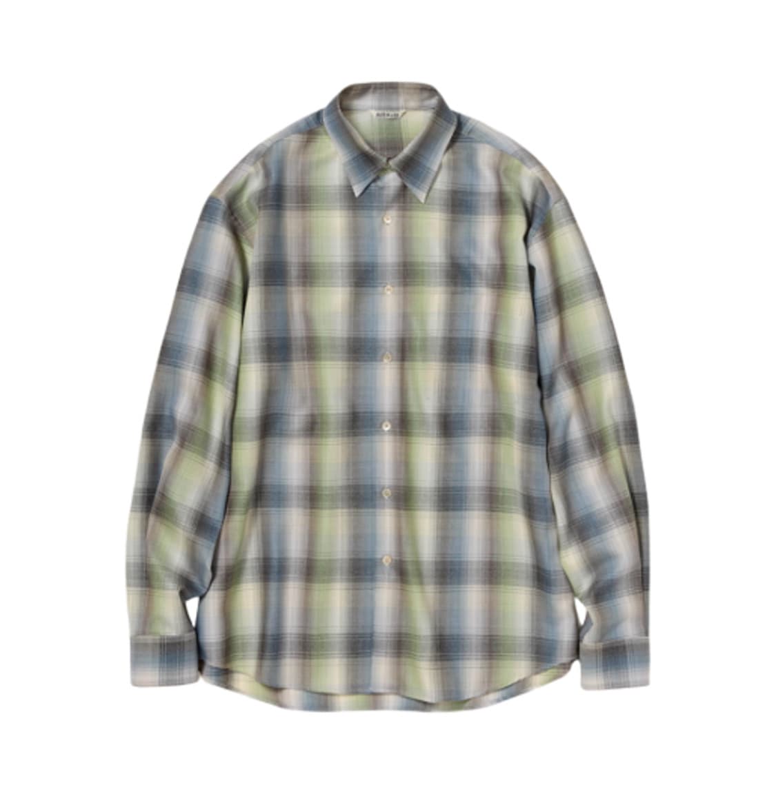 오라리 슈퍼 라이트 울 체크셔츠 블루 그린 상품이미지1