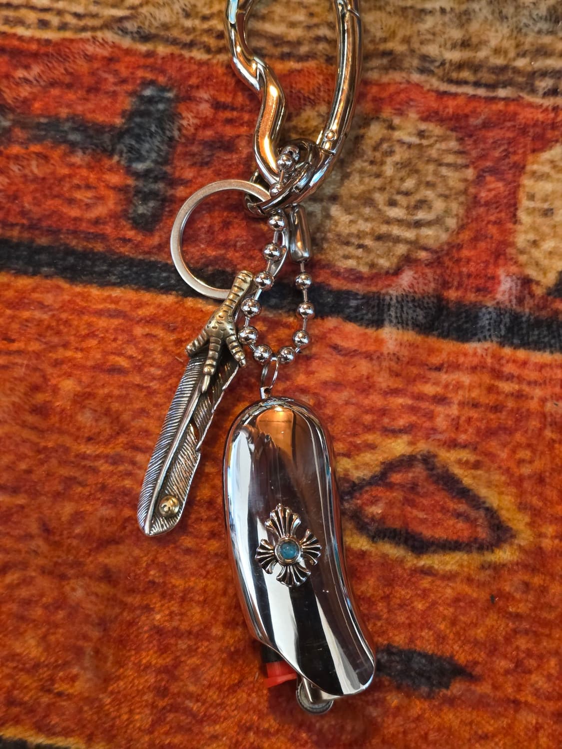 CustomTurquoise Feather Lighter Keyring 상품이미지7