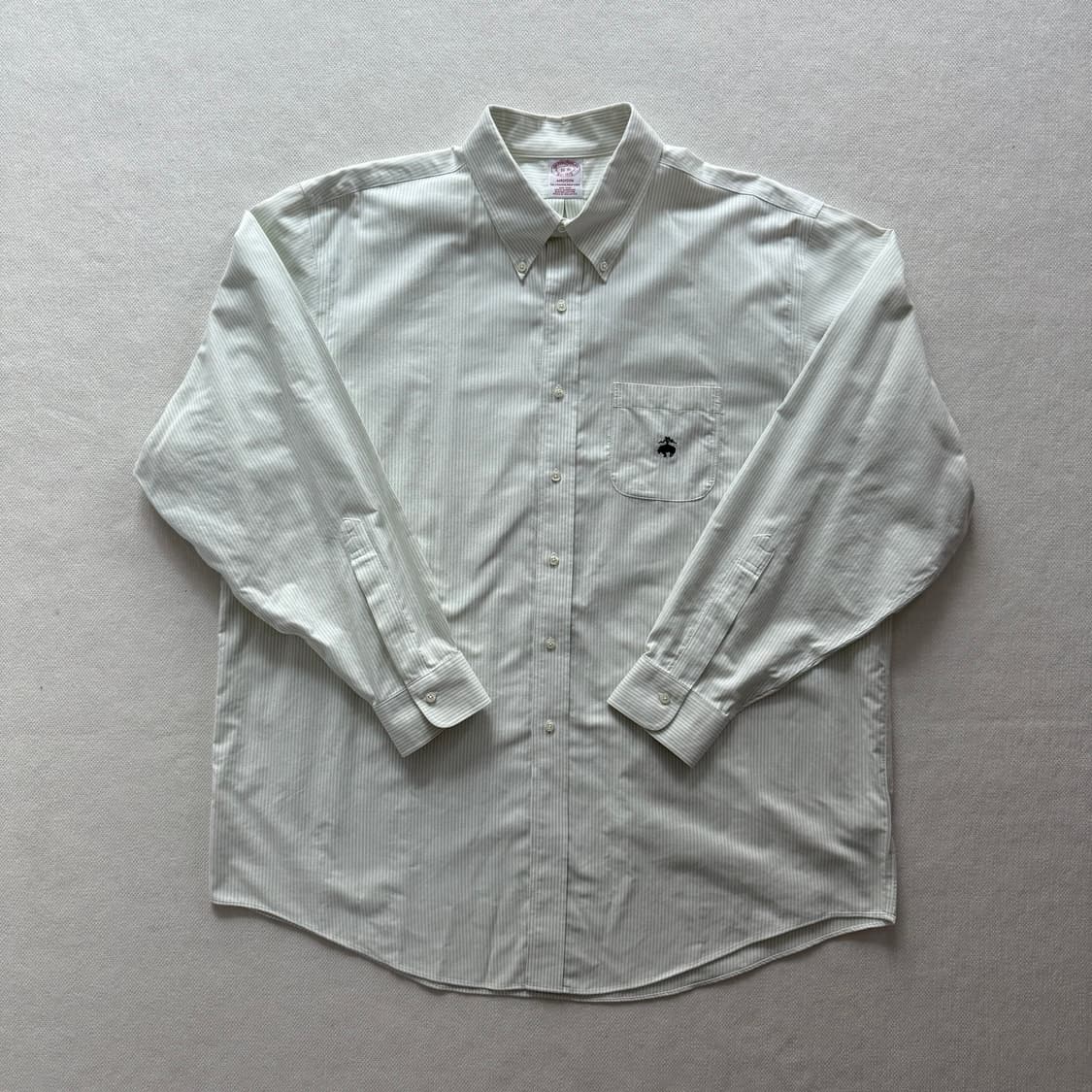 [XXL]브룩스브라더스 버튼다운 옥스포드 셔츠 그린 스트라이프 상품이미지1