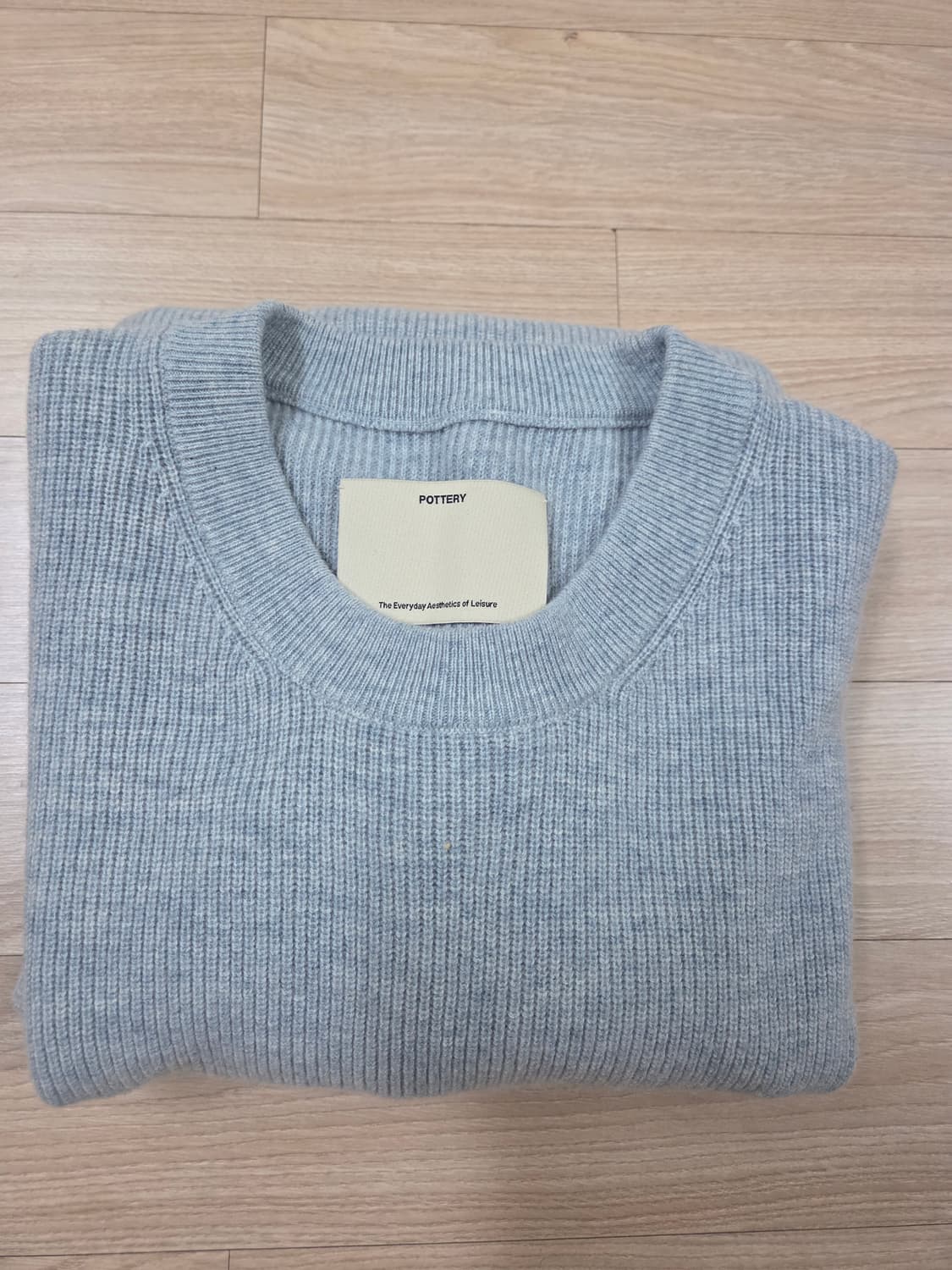 포터리 컴포트 크루넥 니트 2사이즈 라이트블루 상품이미지2