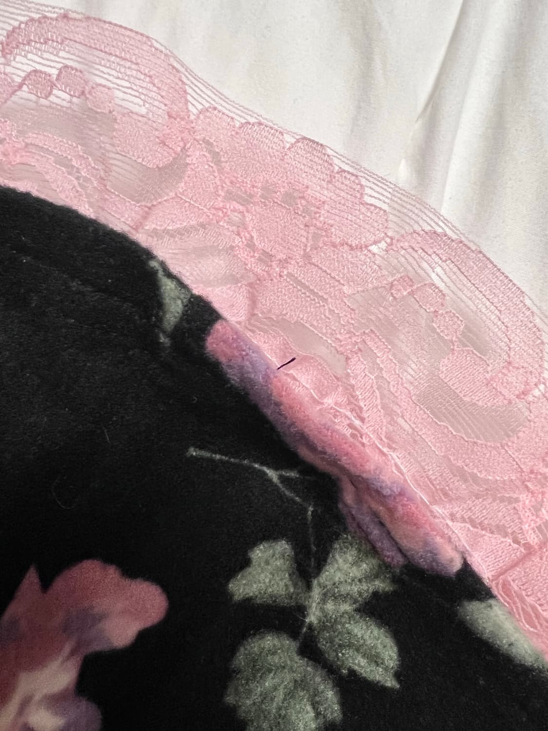 Shakeshake 로즈 빈티지 블랙 핑크 리본 미니 원피스 상품이미지4