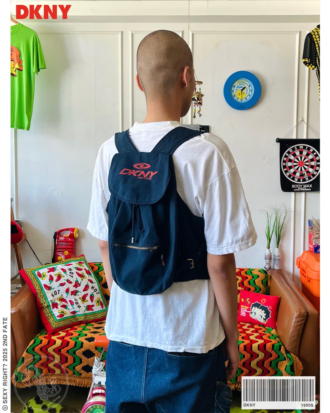 1990s DKNY Archive Cotton Backpack Vest 상품이미지1