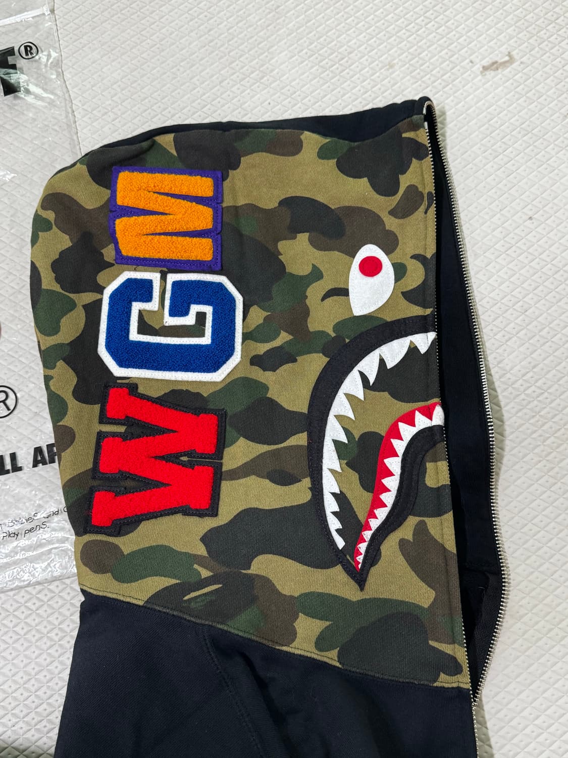 베이프 샤크후드 풀집업 블랙 xl 상품이미지9