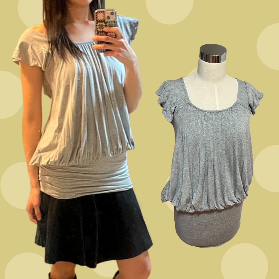 유니클로X더블스탠다드 프릴 그레이 원피스 상품이미지2