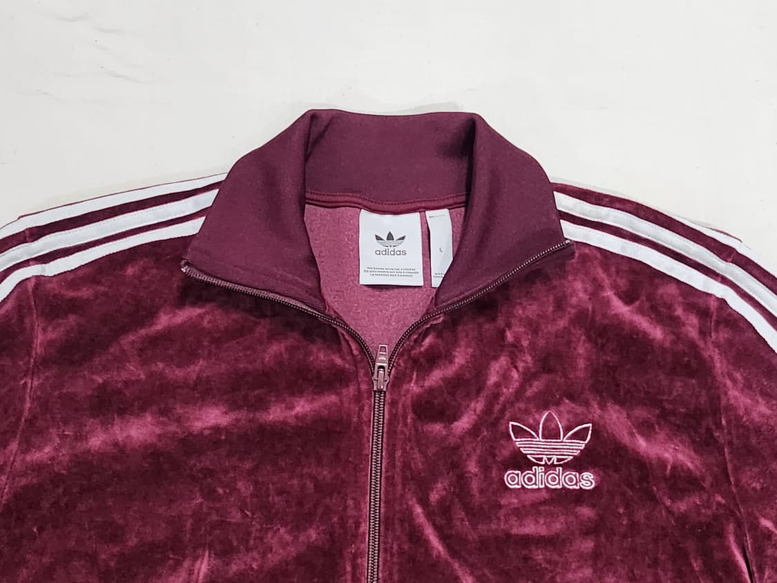 아디다스 올드스쿨 벨벳 버건디 트랙 자켓 져지 상품이미지3