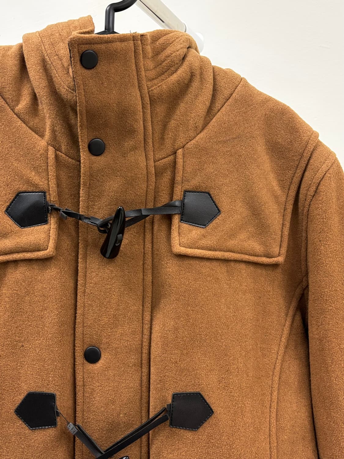 빈티지 브라운 하이넥 더플 하프 코트 상품이미지7