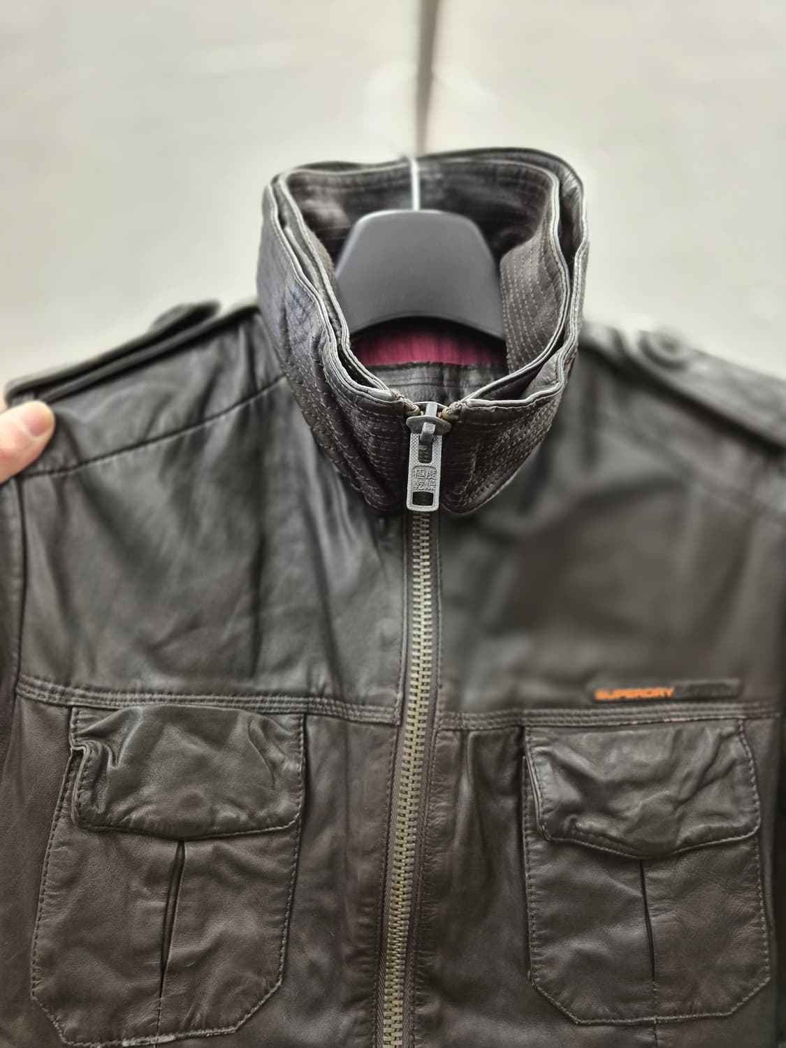 슈퍼드라이 베컴 가죽 자켓 S 상품이미지7