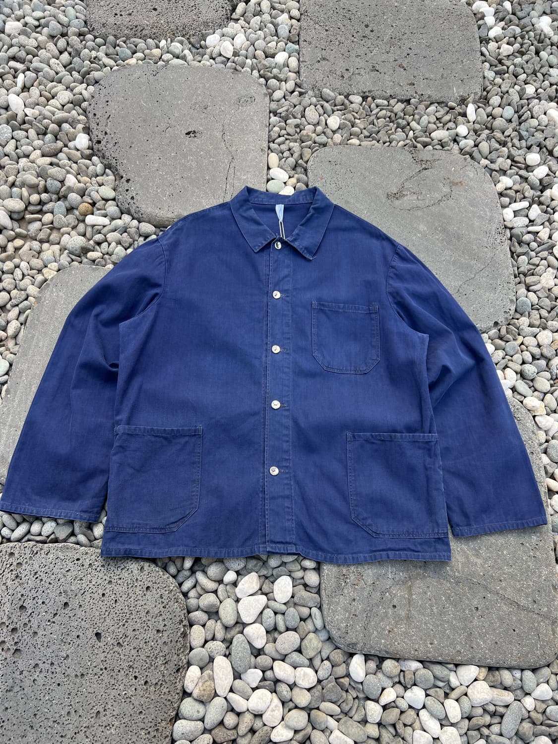 BLUE WASHING OLD HBT 헤링본트윌코튼 프렌치워크자켓 상품이미지1