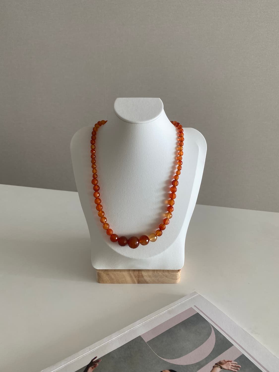 빈티지 카넬리언 비드 네크리스 목걸이 원석 상품이미지3