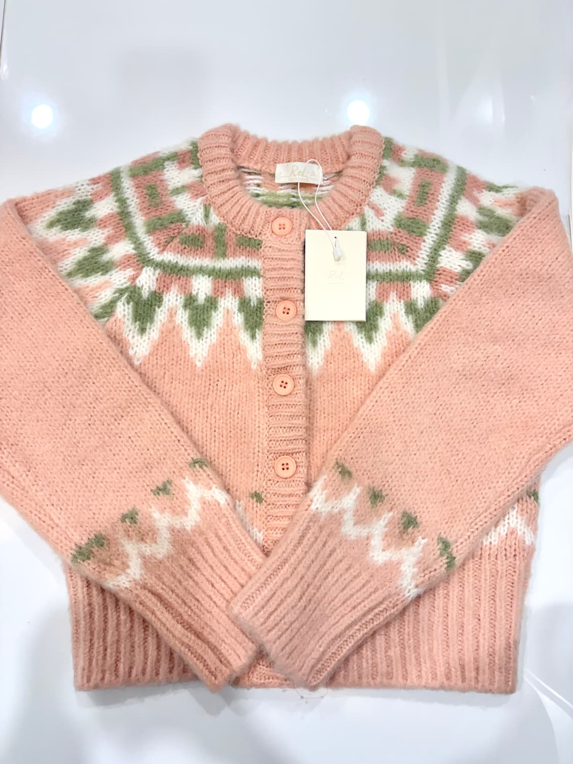 리엘 니트 가디건 핑크 (새상품) 상품이미지1