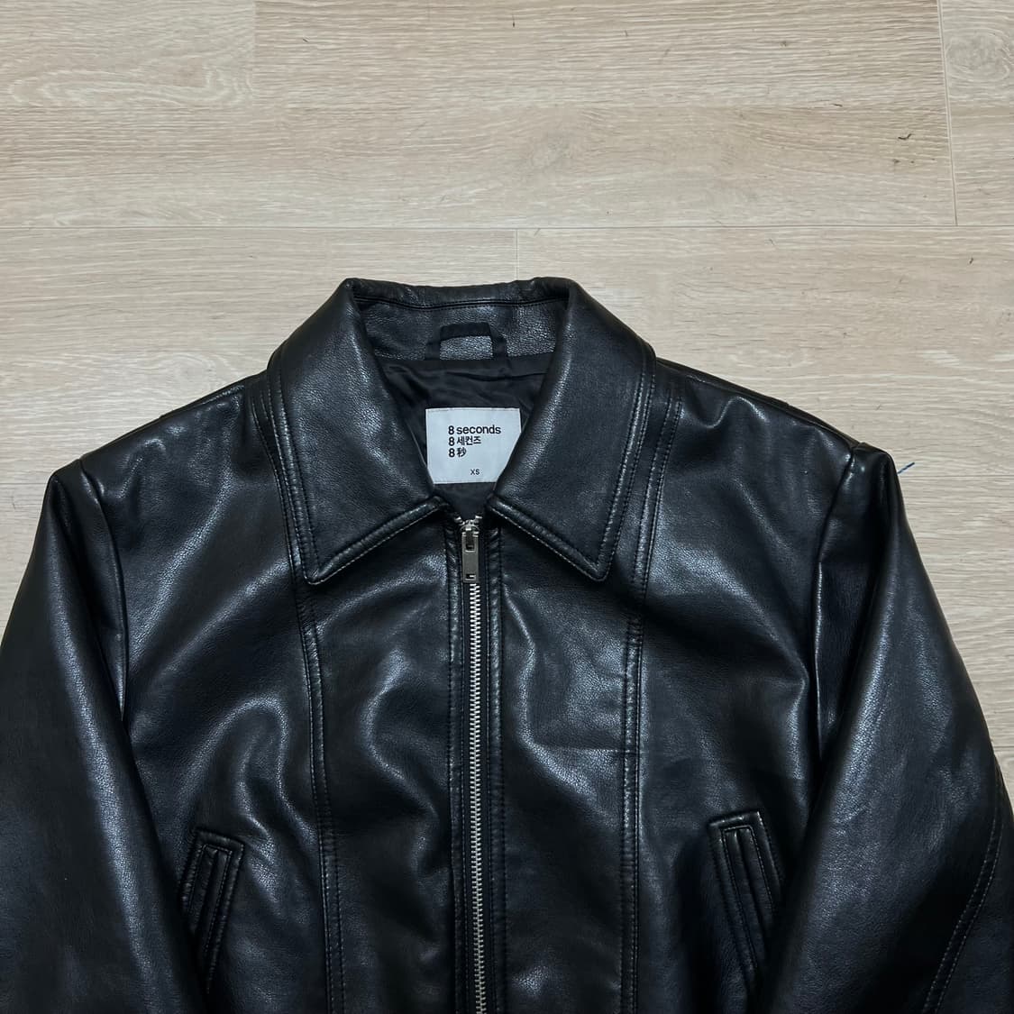 에잇세컨즈 여성 레더 크롭 라이더 가죽자켓 [블랙] XS/85 상품이미지2