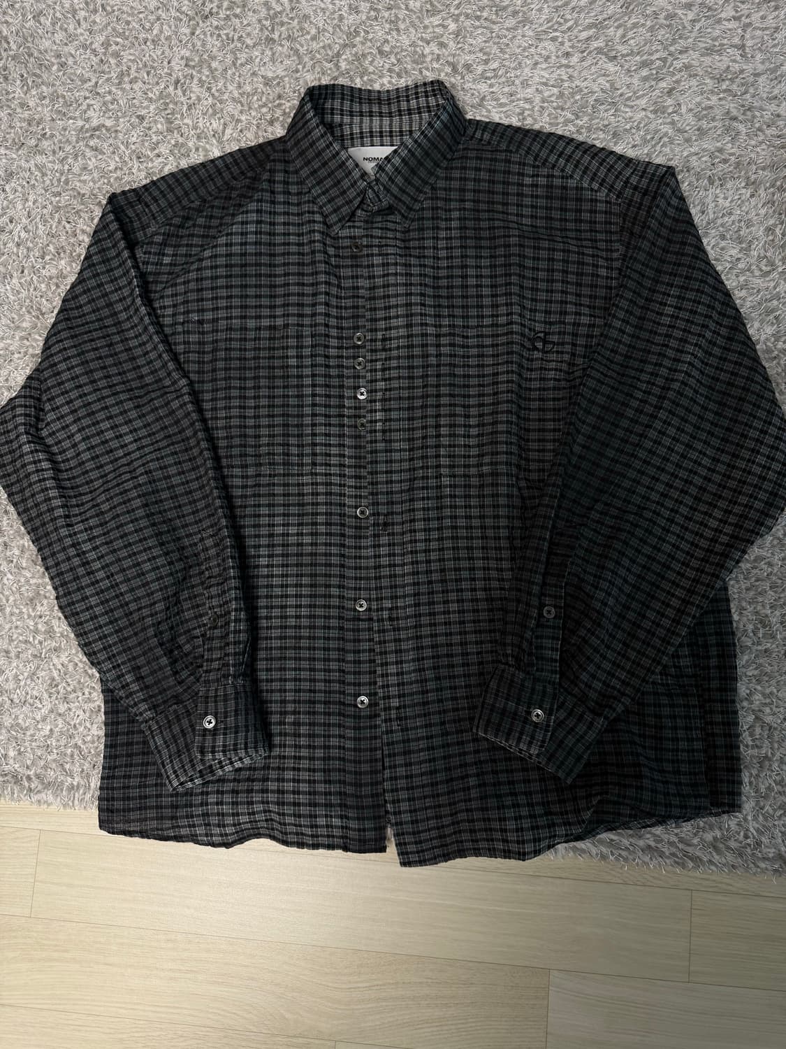 노매뉴얼 OVERDYED CHECK SHIRT - CHARCOAL 상품이미지4