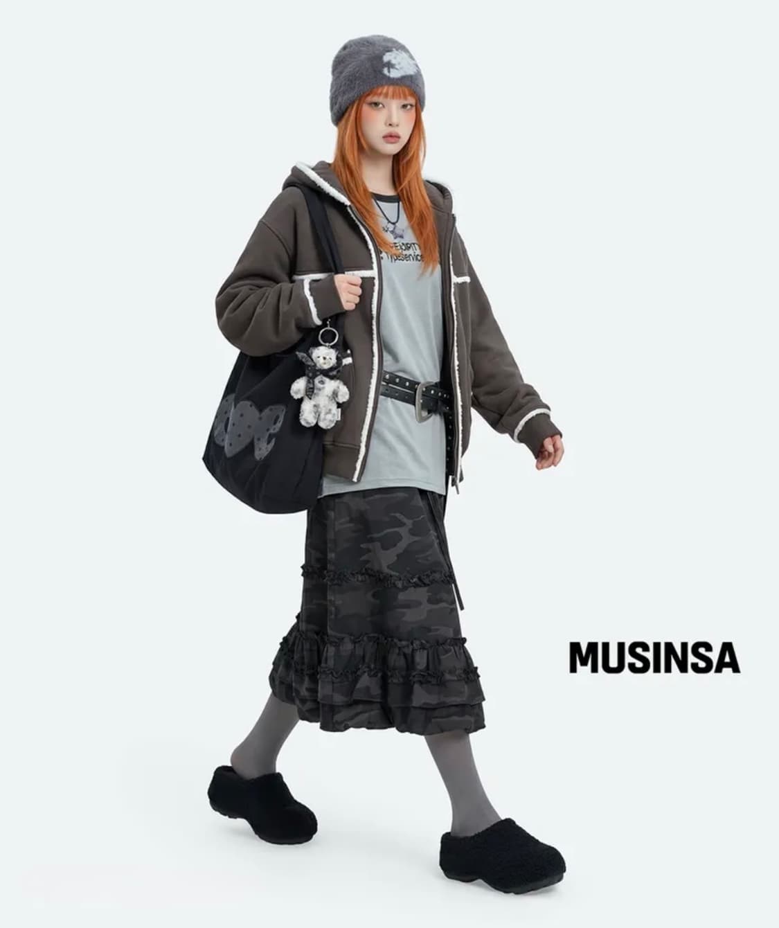 [새제품]타입서비스 Camo Volume Skirt [Charcoal] 상품이미지7