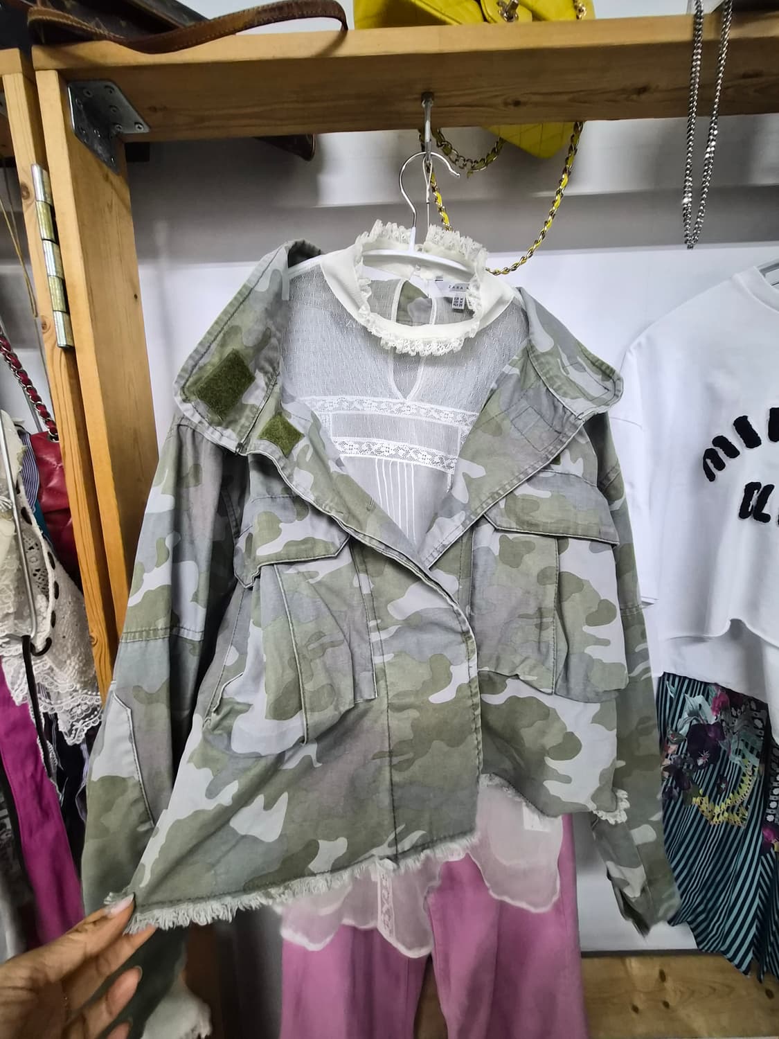 자라 카모 밀리터리 야상 점퍼 스타일 상품이미지2