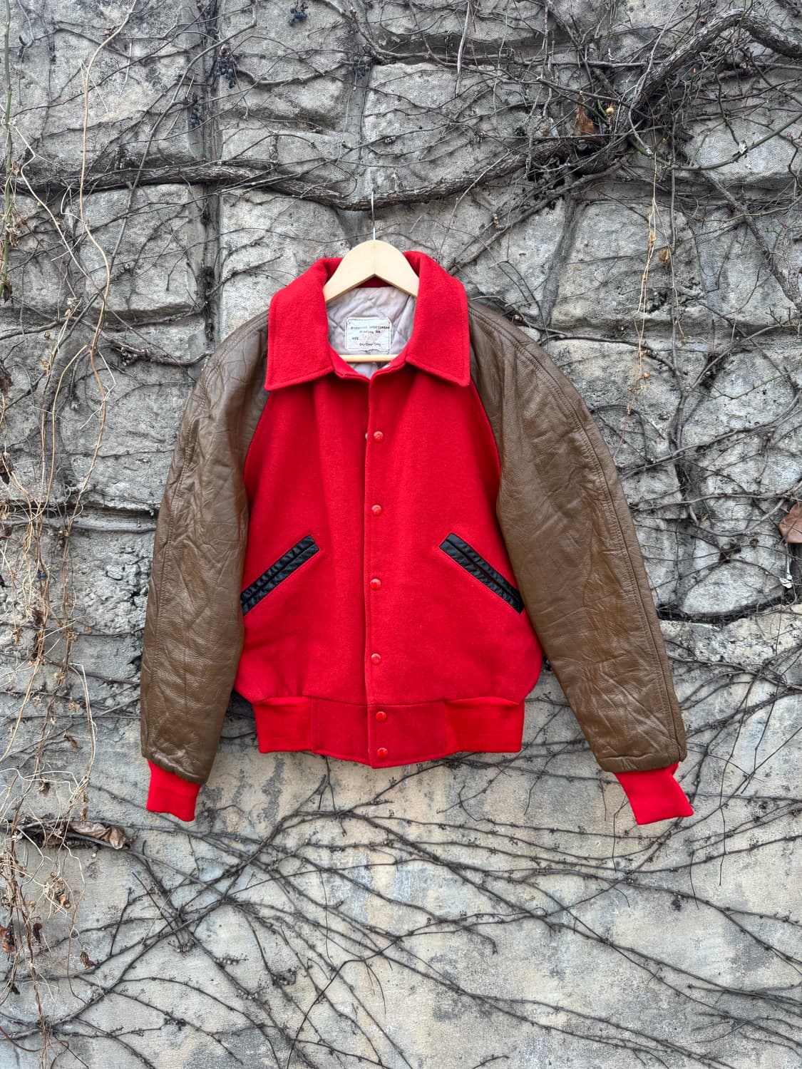 80~90s 빈티지 리버데일 스포츠웨어 울 레더 암 바시티 자켓 40 상품이미지1