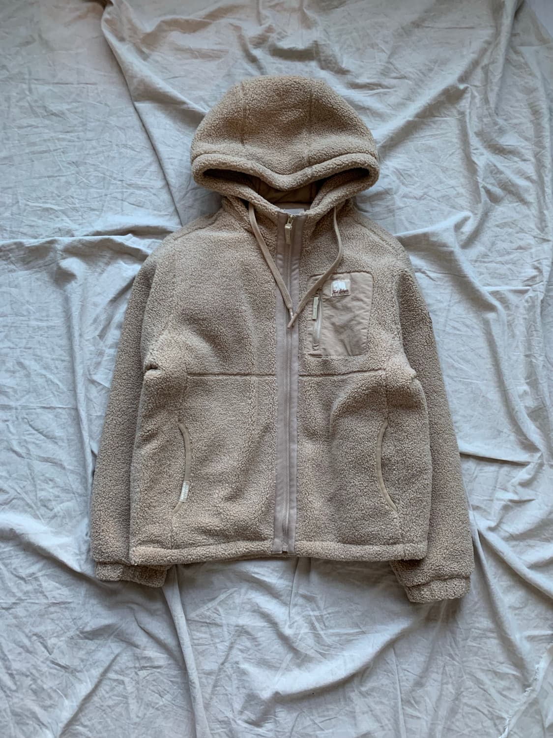 지프 폴라베어 베이지 플리스 후드집업 상품이미지5