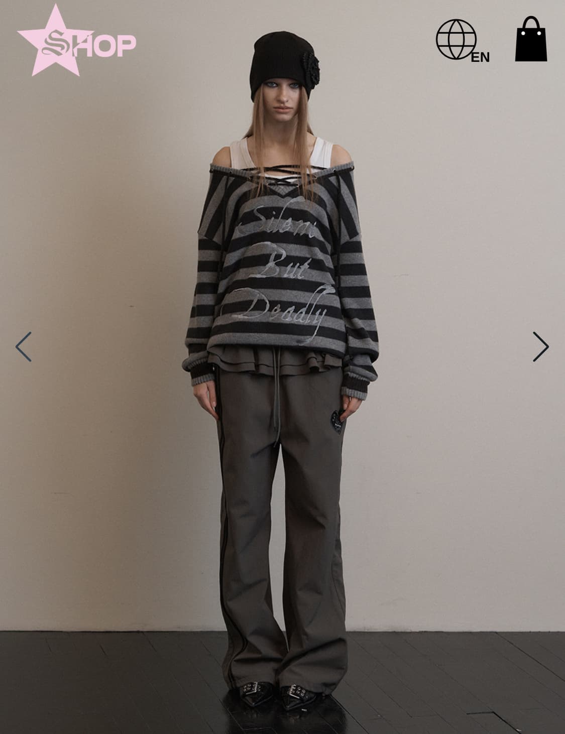 셋업이엑스이 STRIPE V-NECK MTM / BLACK 상품이미지2