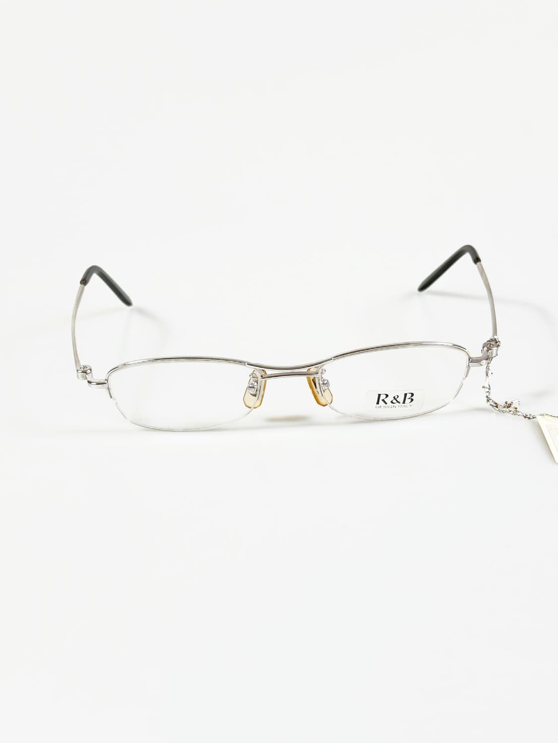 R&B Eyewear 실버 메탈 반무테 스퀘어 빈티지 안경 상품이미지1