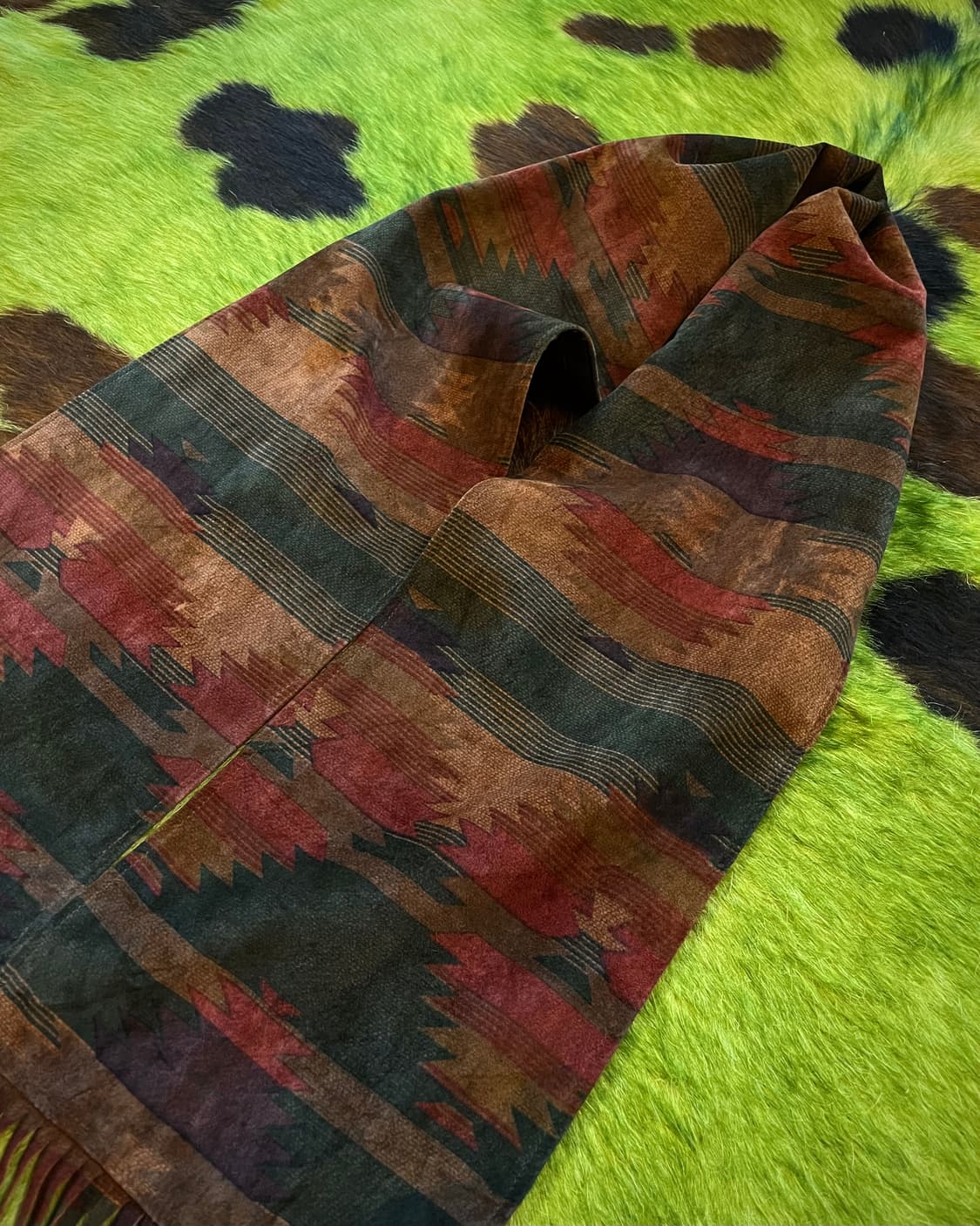 Western Vintage Real Leather Navajo Scaf 상품이미지5