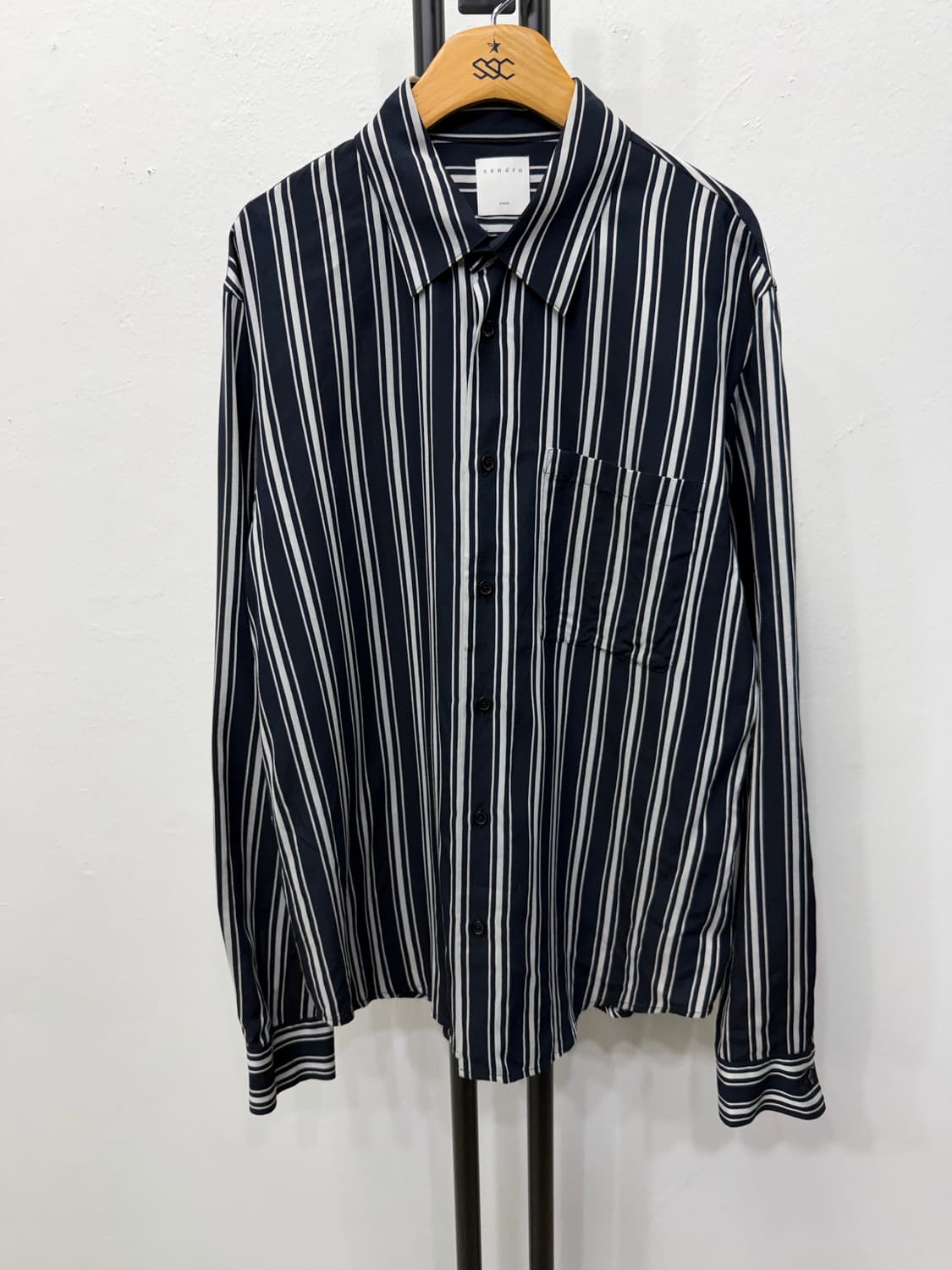 정품) 산드로옴므 신형 스트라이프 셔츠 L 상품이미지1