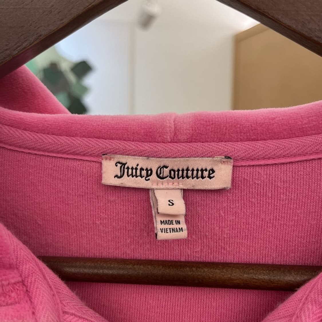 쥬시 꾸뛰르 Y2K 00's 레트로 핫핑크 벨벳 후드집업 S C10076 상품이미지5