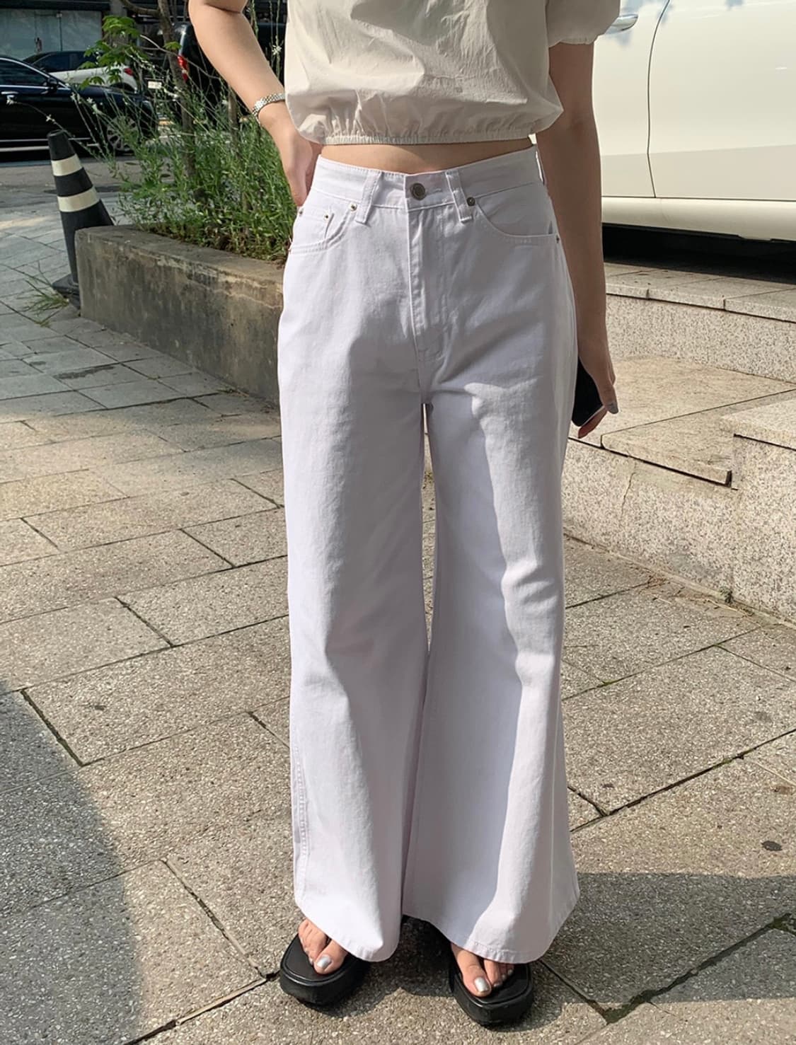 바이무드 에그 와이드 데님 Egg Wide Denim [white] 상품이미지2