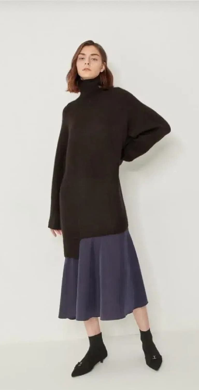 한섬 시스템 루즈핏 레이어드 니트 롱원피스 F 사이즈 상품이미지1