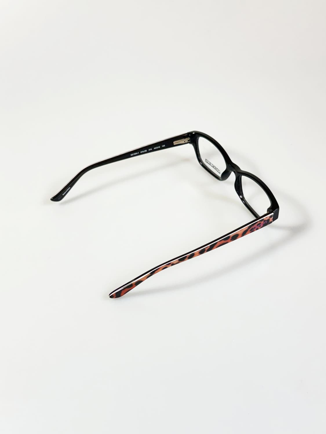 SKECHERS 블랙 스퀘어 뿔테 프레임 빈티지 안경 상품이미지4