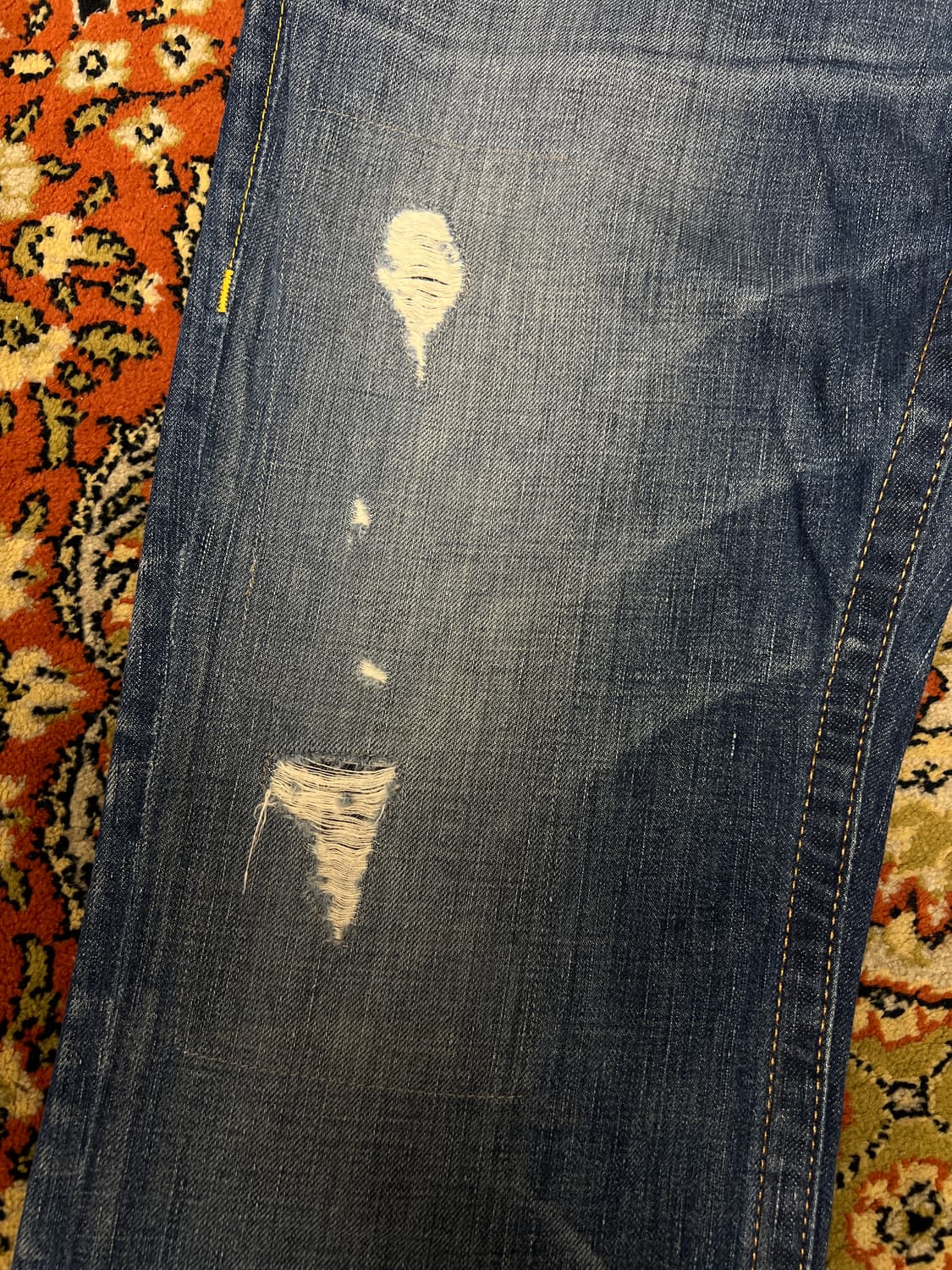 [32] 트루릴리전 Ricky 데님팬츠 중청 상품이미지5