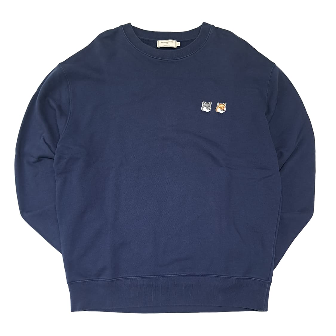 CL637 XL 메종키츠네 포르투갈판 더블폭스헤드 네이비 맨투맨 상품이미지1