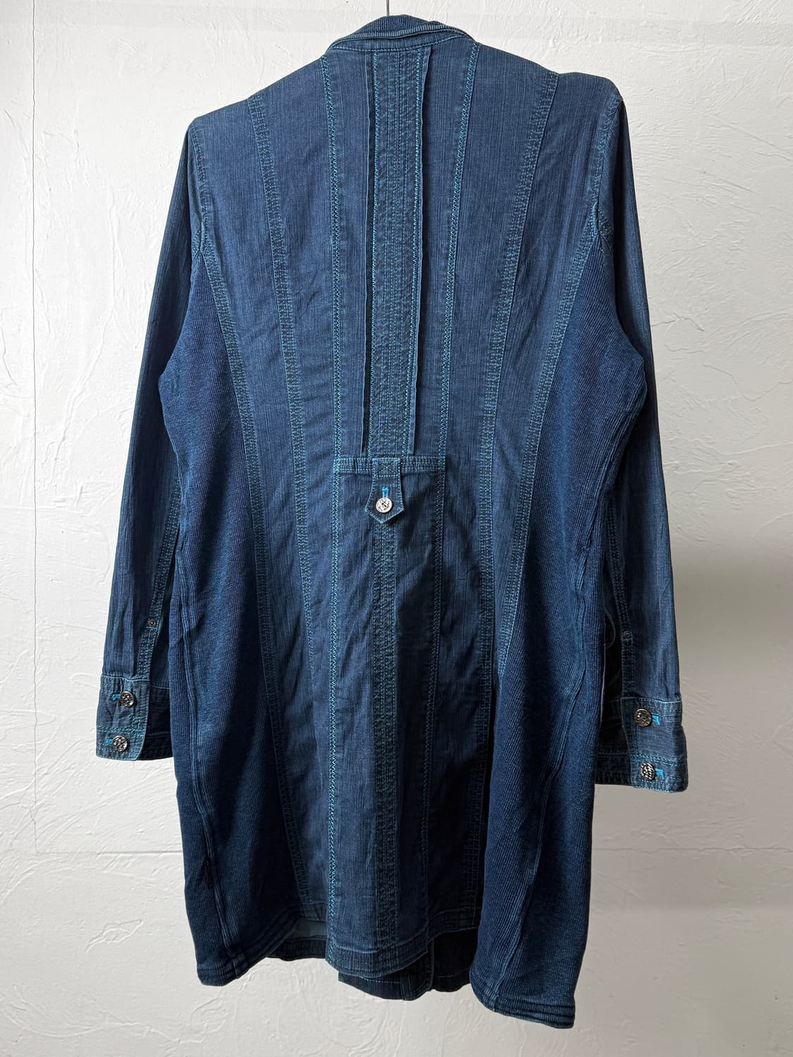 chamoisv 스티치 믹스드 롱 자켓 상품이미지7