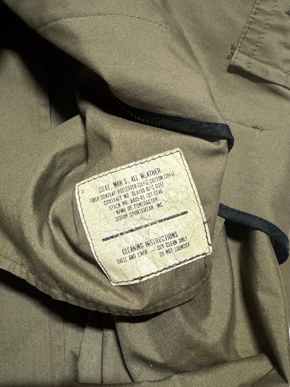 80s USA 밀리터리 올웨더 트렌치코트 L 상품이미지6