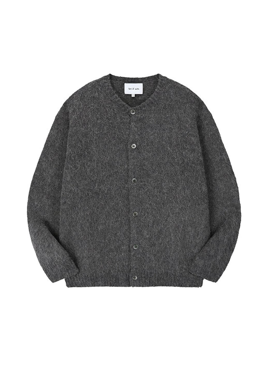 art if acts - 모헤어 라운드넥 가디건 챠콜 상품이미지1