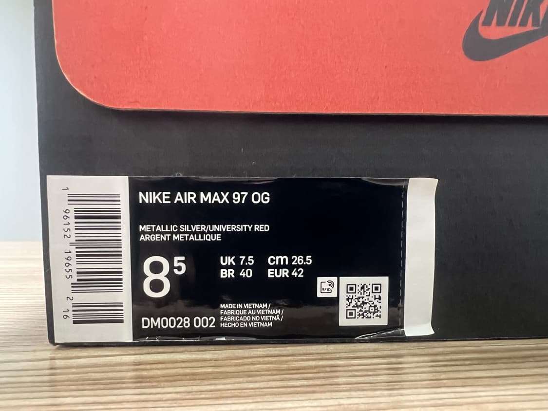 나이키 에어맥스 97 OG 실버 레드 265 상품이미지8